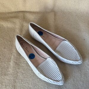 Women's White Perforated Loafers